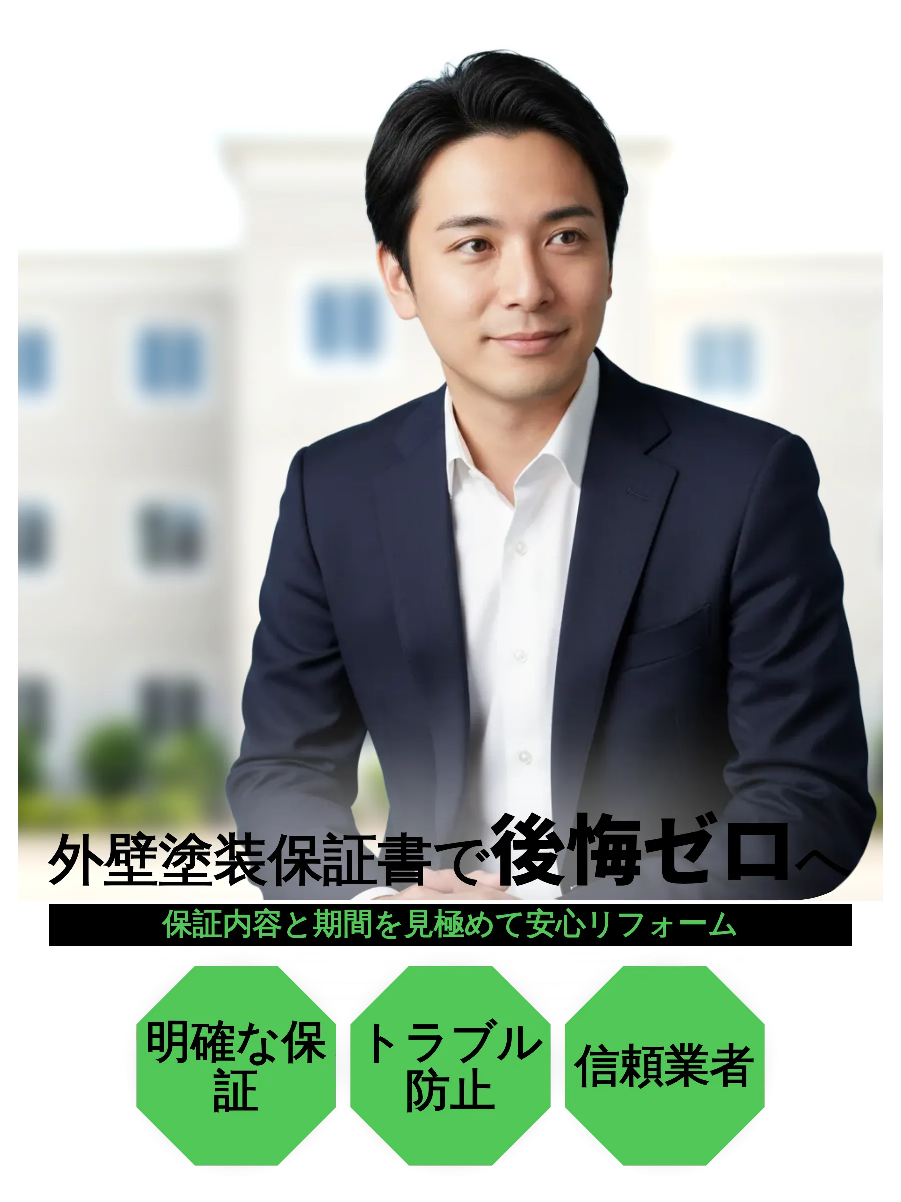 外壁塗装の保証書を自宅で確認する日本人夫婦の様子、安心した表情