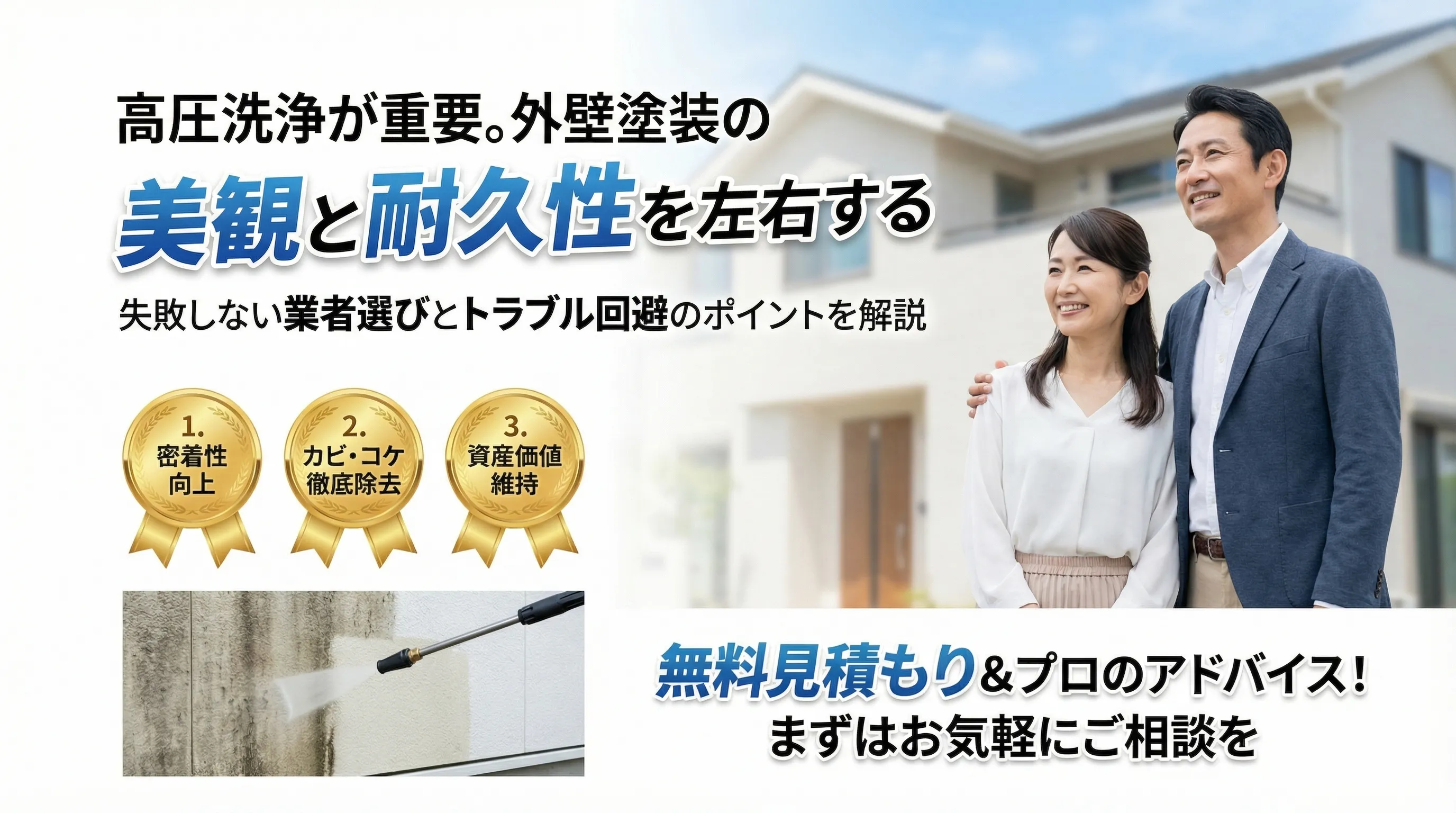 外壁塗装における高圧洗浄の重要性と賢い業者選びのポイント