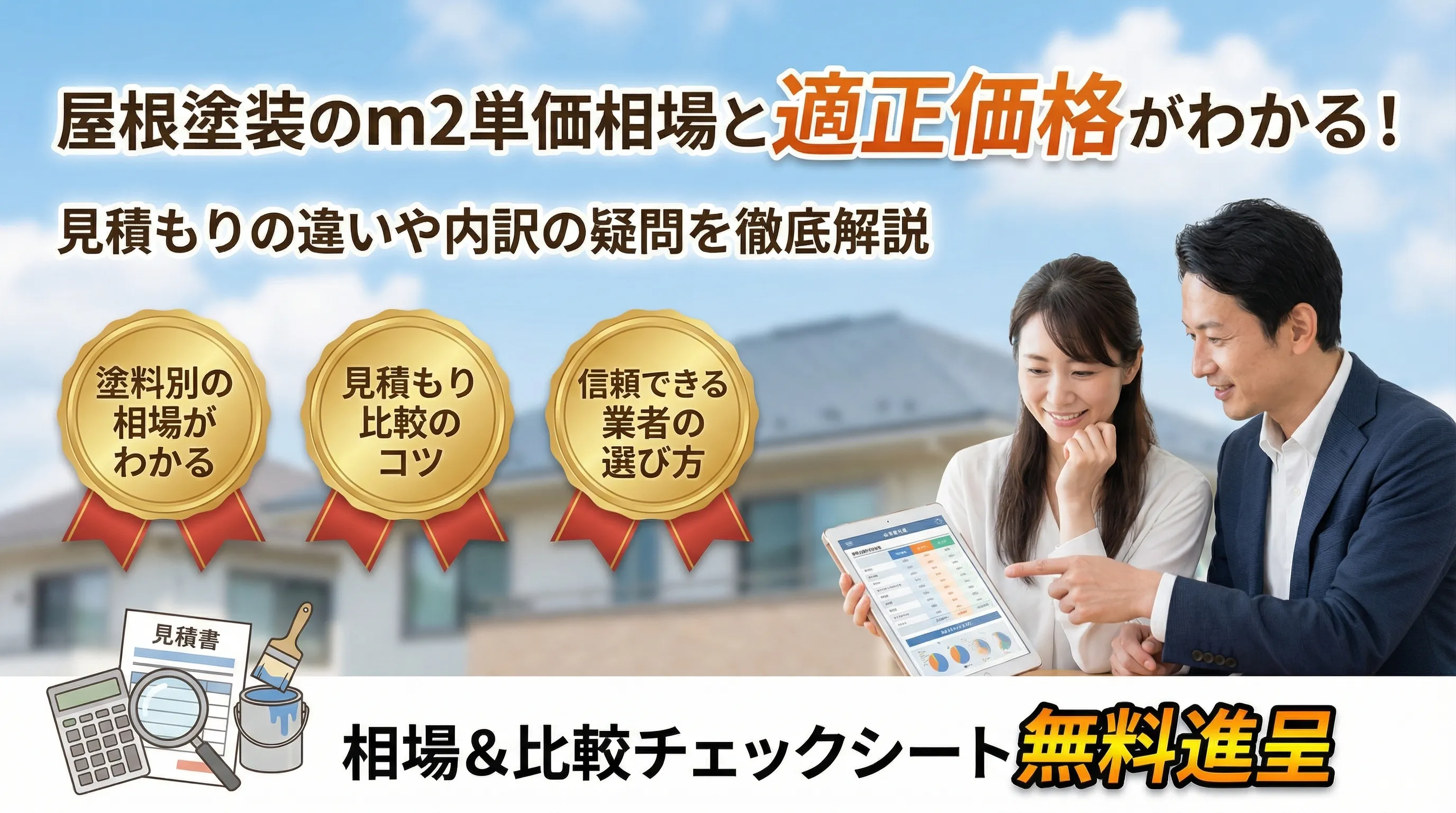 屋根塗装のm2単価相場は？見積もり比較で適正価格を知るポイント