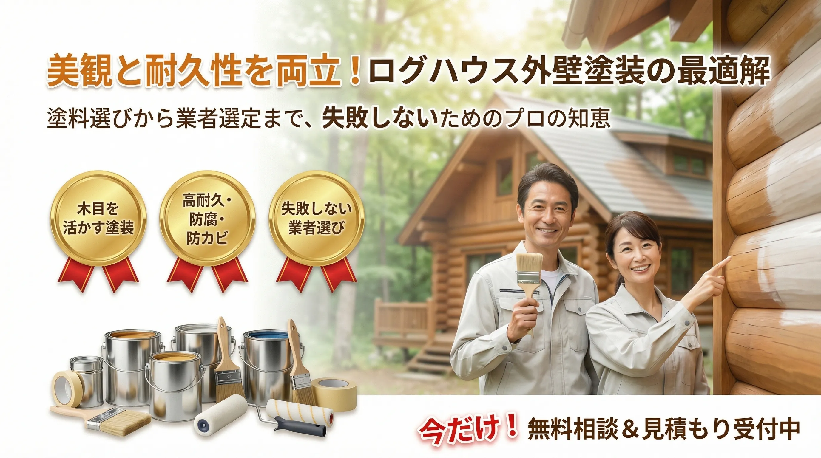 ログハウス外壁塗装で美観と耐久性を両立！最適な塗料選びと業者選定のポイント