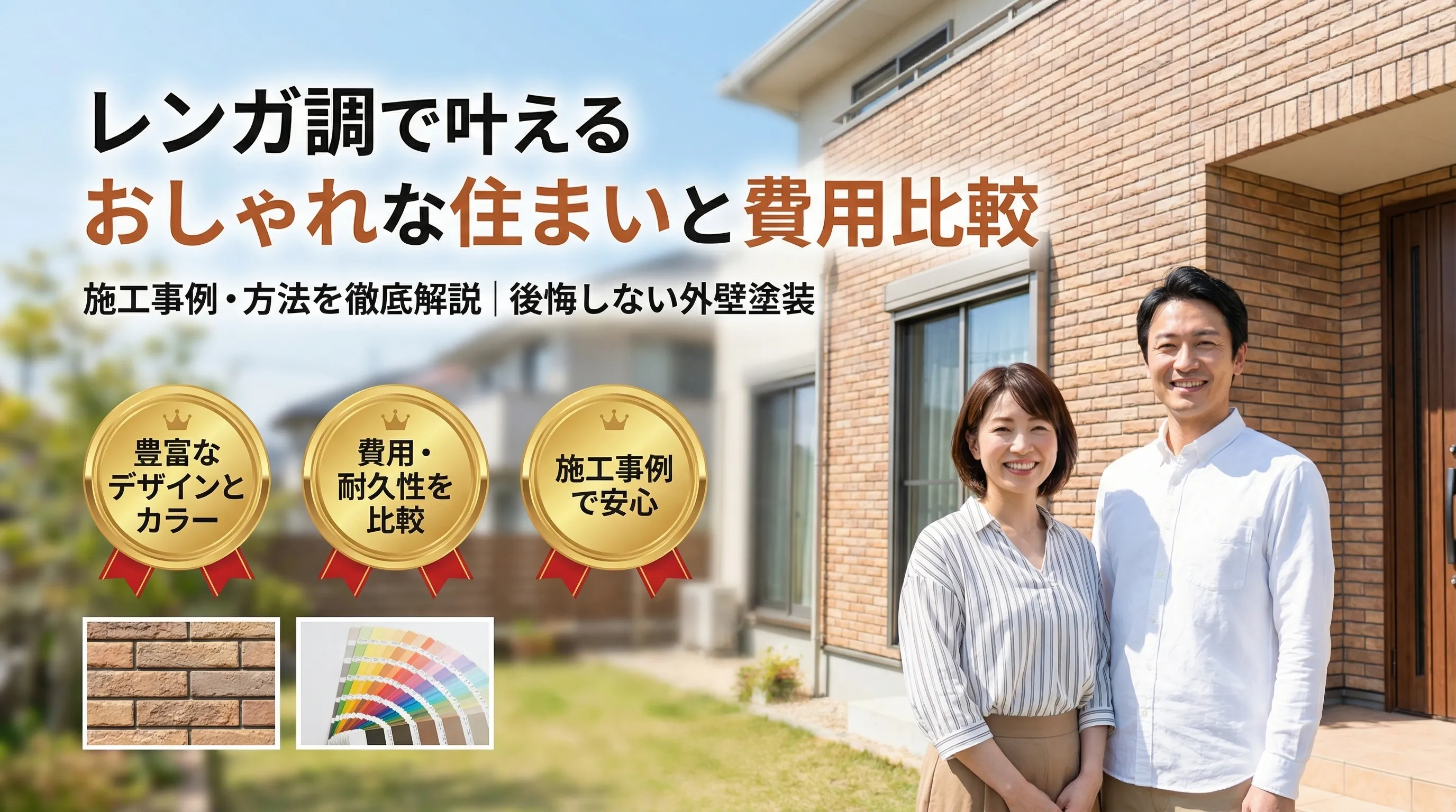 レンガ調外壁塗装で叶えるおしゃれな住まいと費用比較｜外壁塗装の施工事例・方法を徹底解説